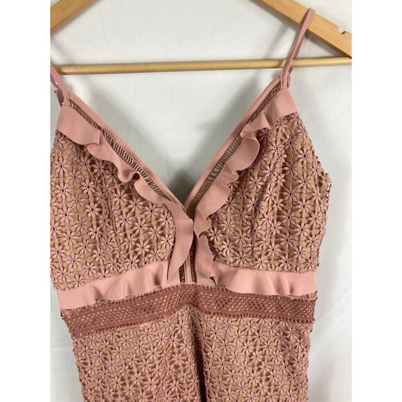 Bardot Fae Lace Mini Dress Pink Size 6 Small - Picture 5 of 12